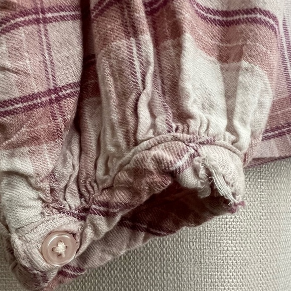 Como Vintage Pink Plaid Peasant Blouse – Size Small - Picture 5 of 7